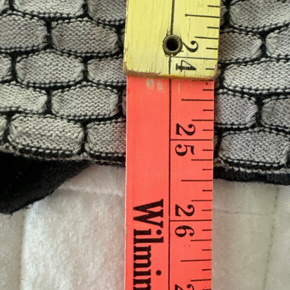 MARGARET WINTERS Sweater Small Cardigan Gray Geometric Lagenlook Artsy Fall - Picture 7 of 10